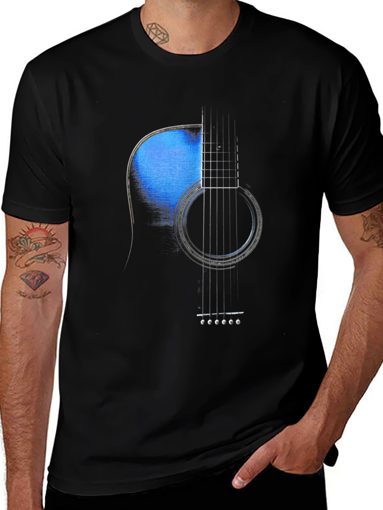 Acoustic Guitar Graphic Tee - Music Lover T-Shirt