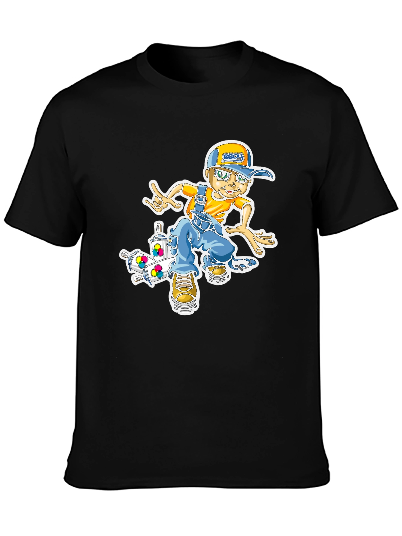 Cool Cartoon Boy on Skateboard Graphic T-Shirt