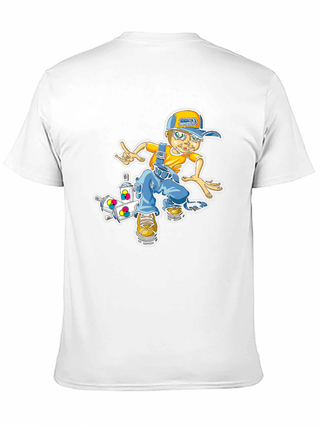 Cool Cartoon Boy on Skateboard Graphic T-Shirt