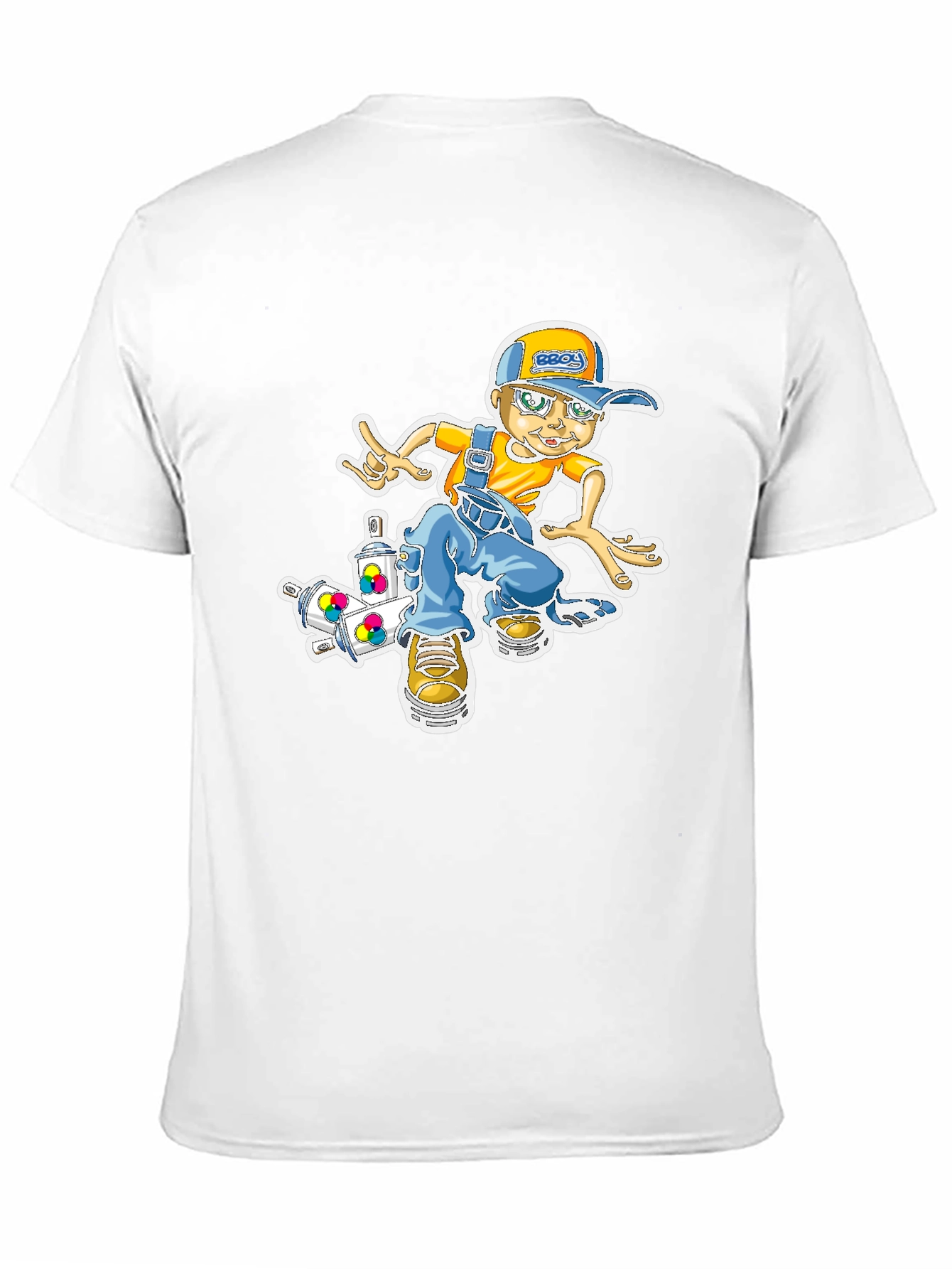 Cool Cartoon Boy on Skateboard Graphic T-Shirt