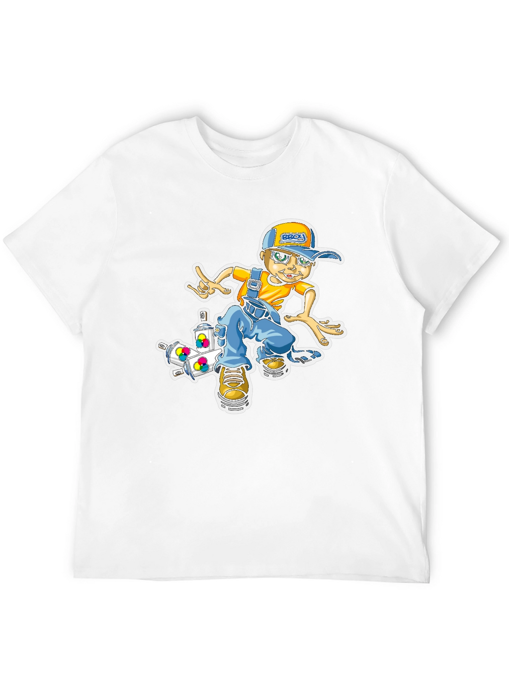 Cool Cartoon Boy on Skateboard Graphic T-Shirt