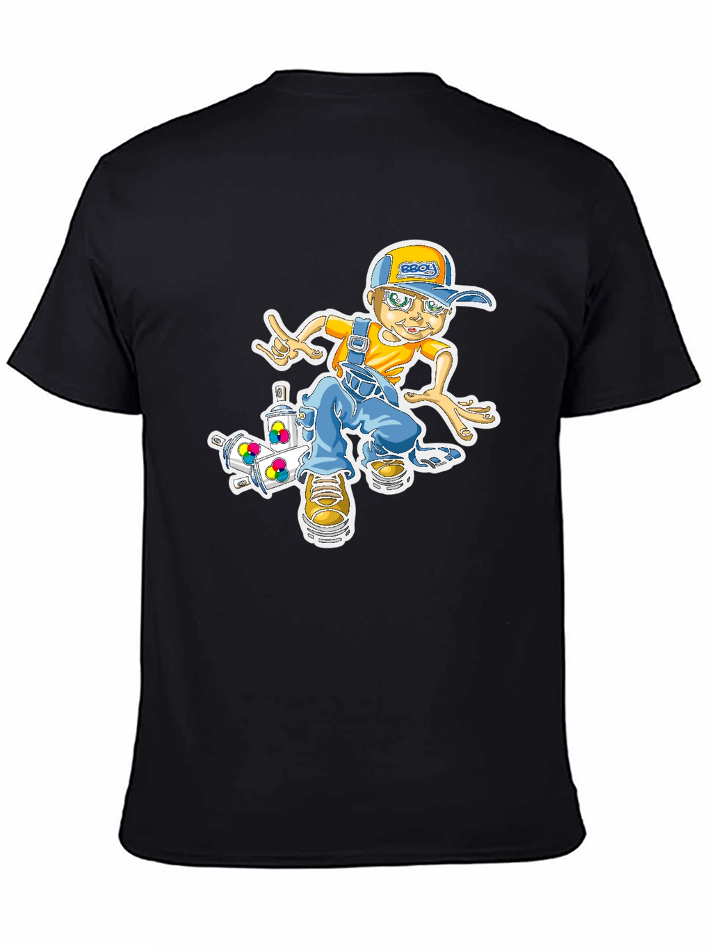 Cool Cartoon Boy on Skateboard Graphic T-Shirt
