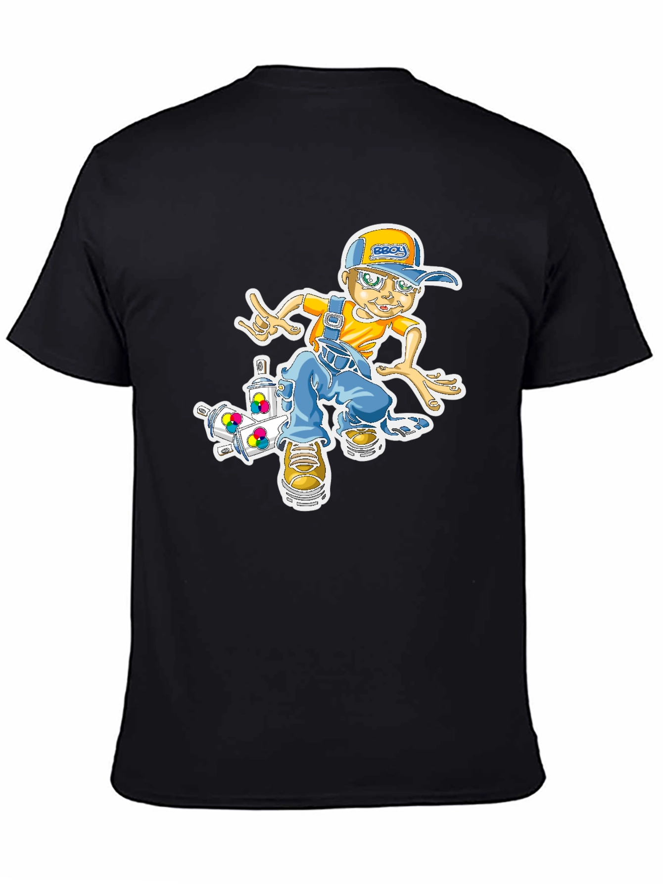 Cool Cartoon Boy on Skateboard Graphic T-Shirt