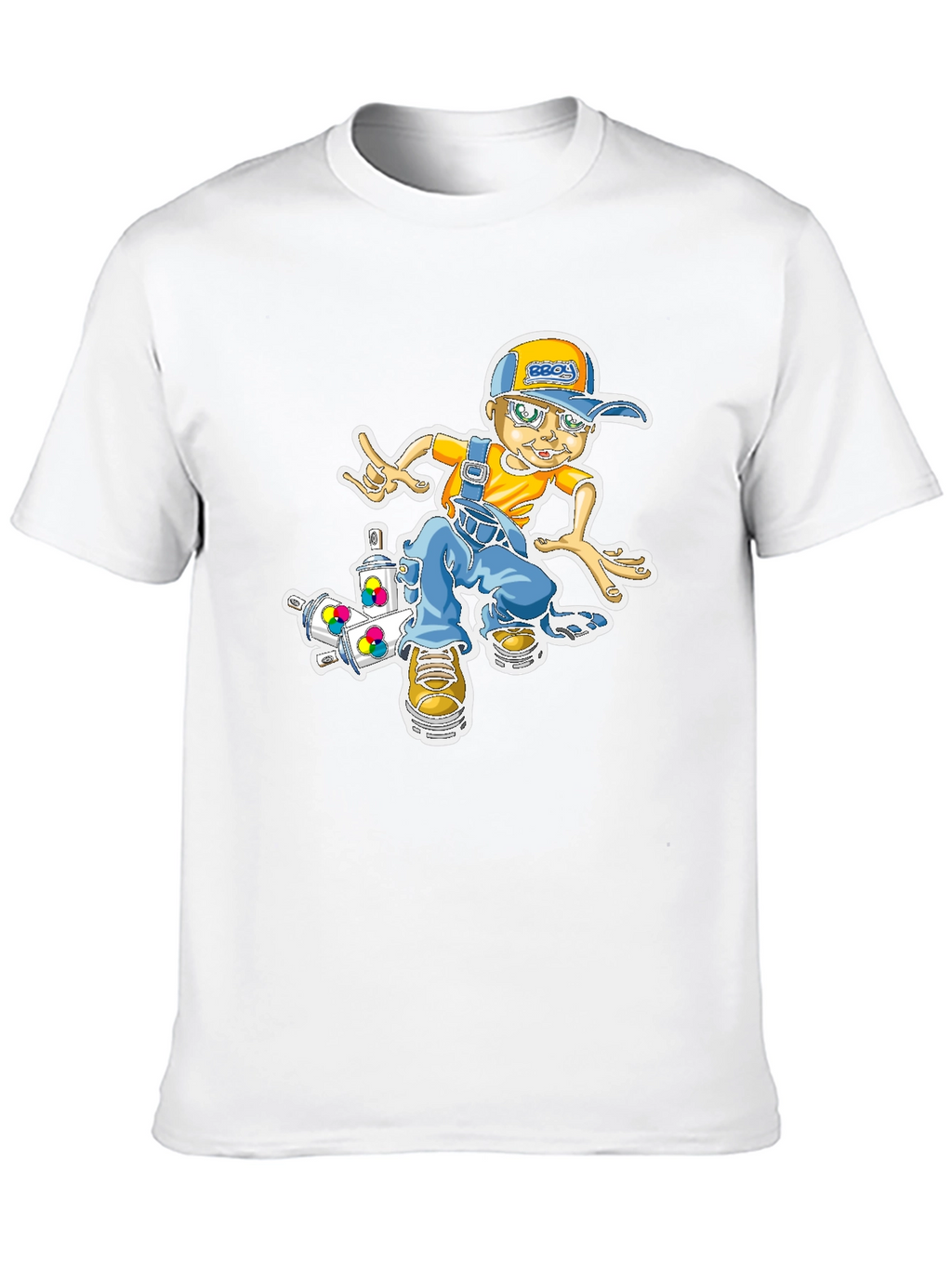 Cool Cartoon Boy on Skateboard Graphic T-Shirt