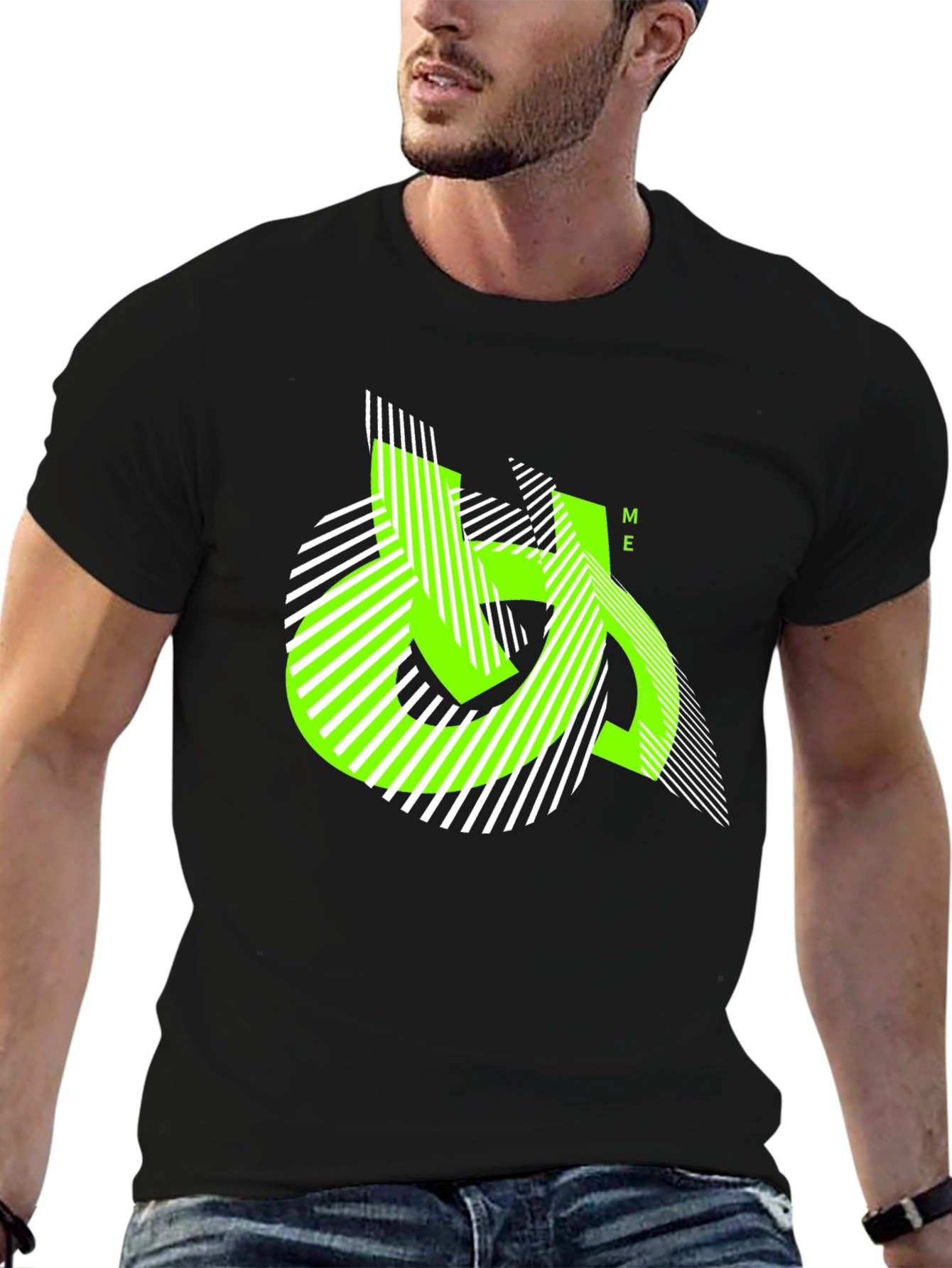 Urban Edge Tee - Geometric Neon Graphic