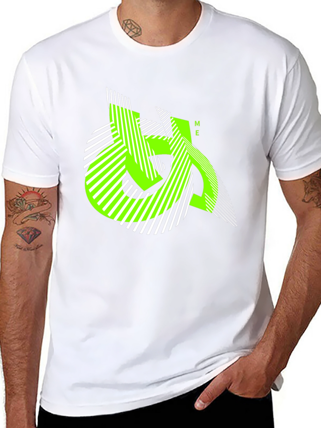 Urban Edge Tee - Geometric Neon Graphic