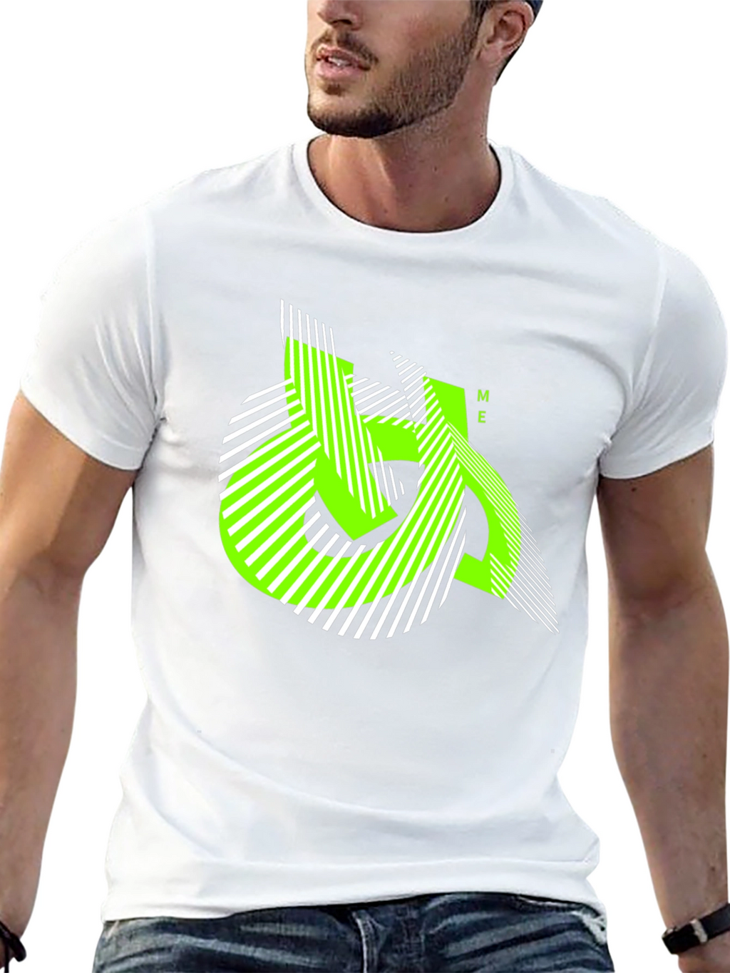 Urban Edge Tee - Geometric Neon Graphic