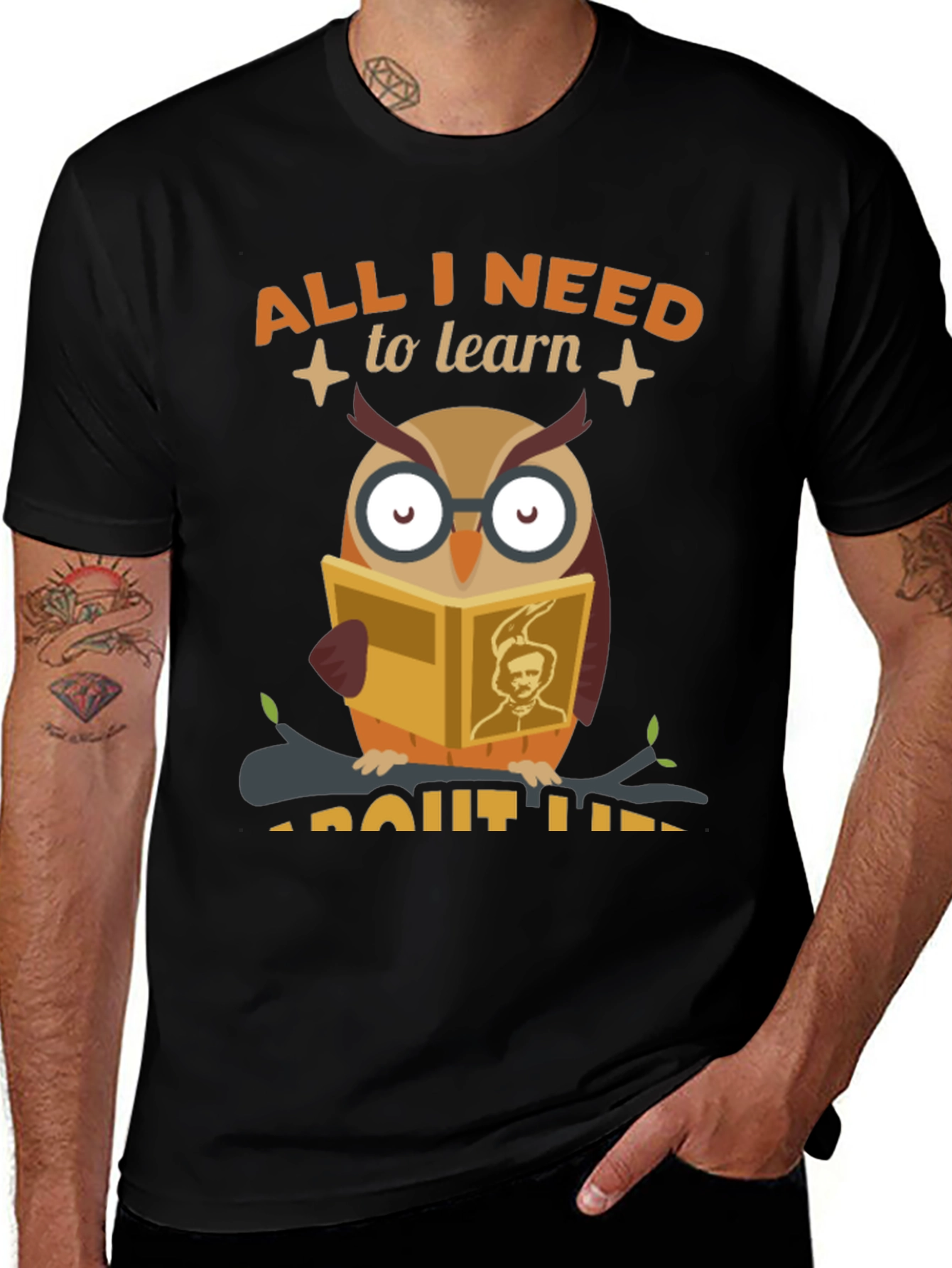 Owl Reading T-Shirt - All I Need to Learn About Life