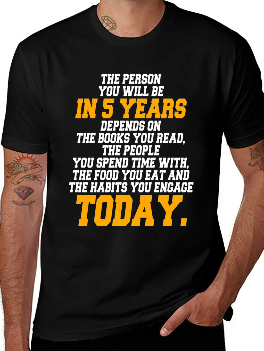 Motivational In 5 Years Black Graphic T-Shirt