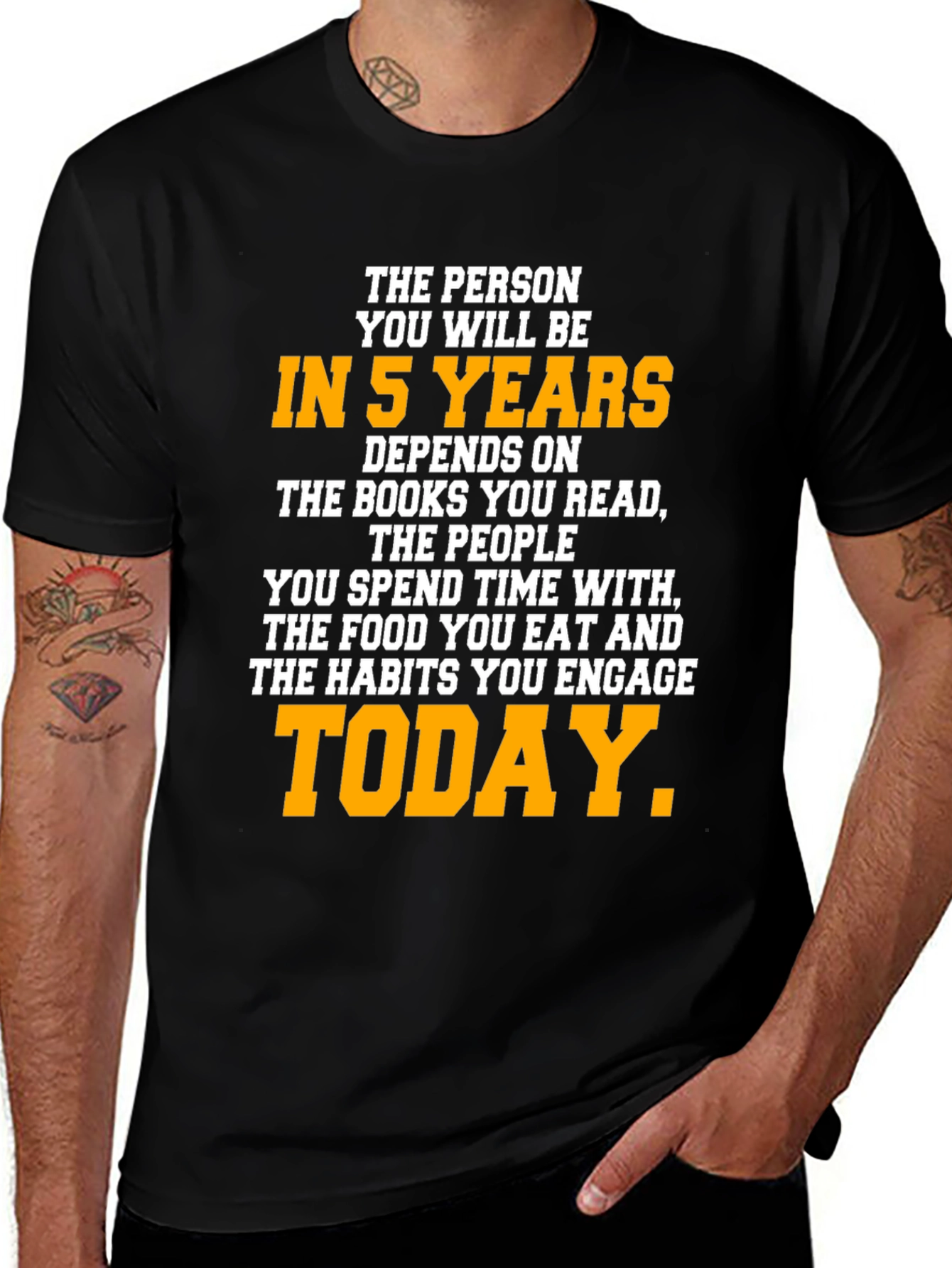 Motivational In 5 Years Black Graphic T-Shirt
