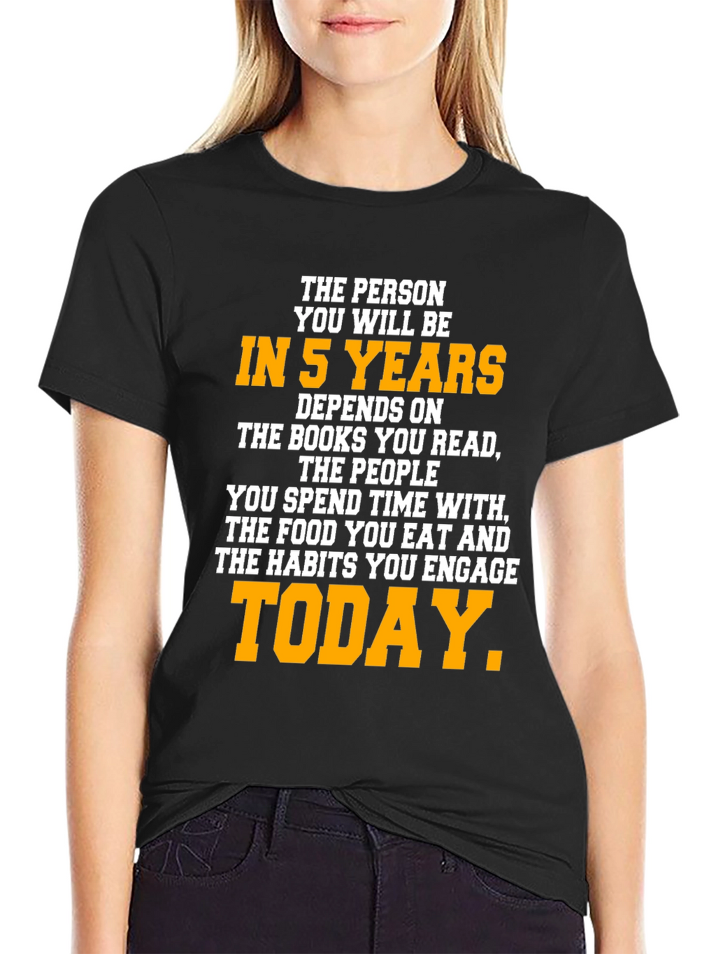 Motivational In 5 Years Black Graphic T-Shirt