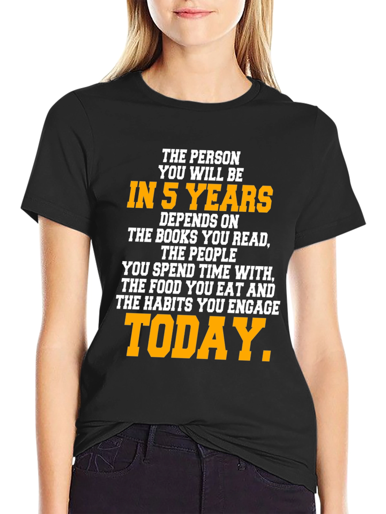 Motivational In 5 Years Black Graphic T-Shirt