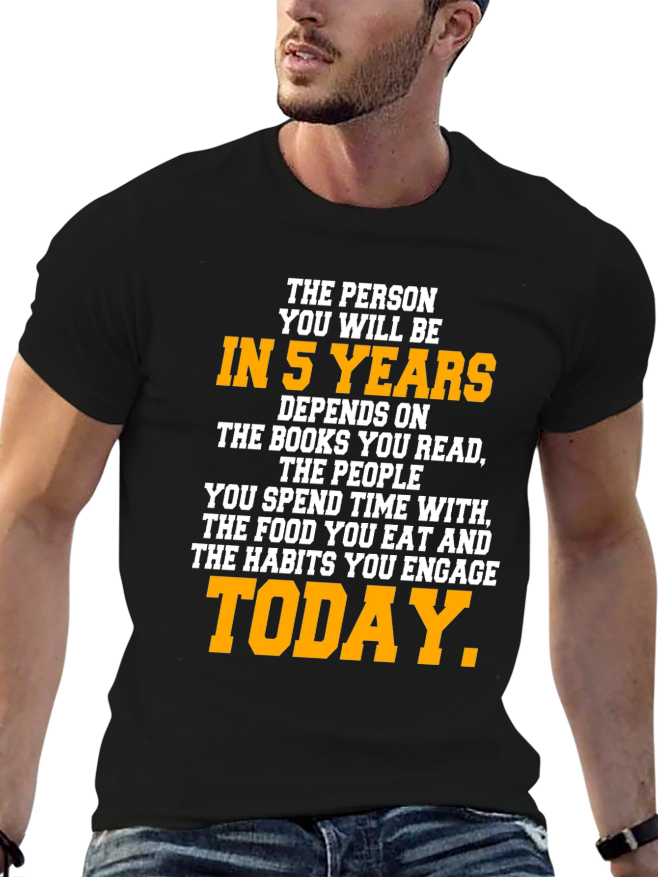 Motivational In 5 Years Black Graphic T-Shirt