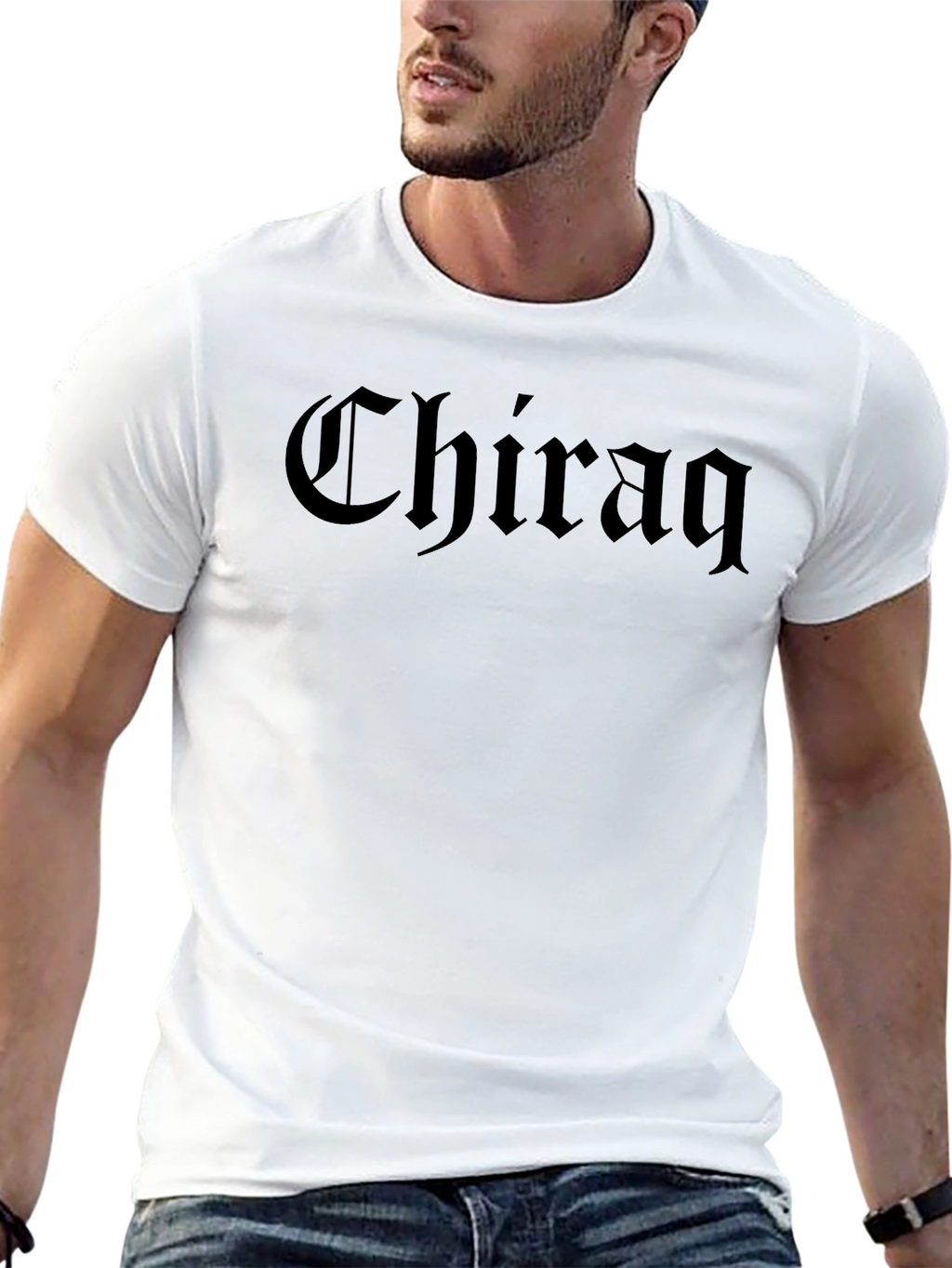 Chiraq Text Graphic Black T-Shirt