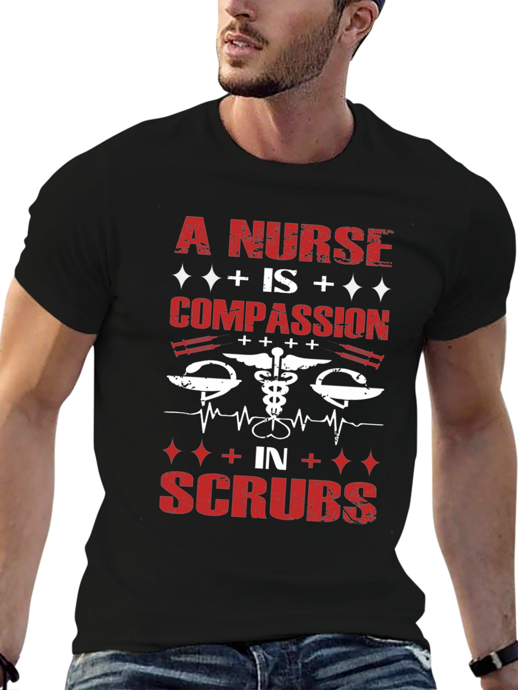 Nurse Compassion in Scrubs Graphic Tee