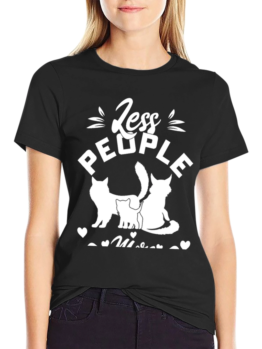 Less People More Cats Graphic Tee