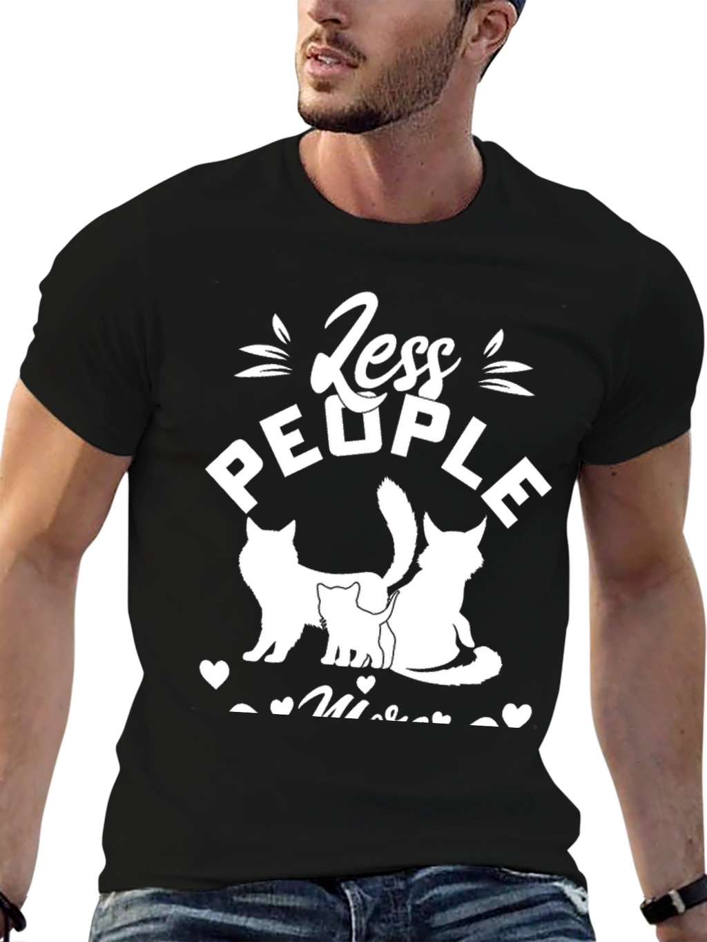 Less People More Cats Graphic Tee