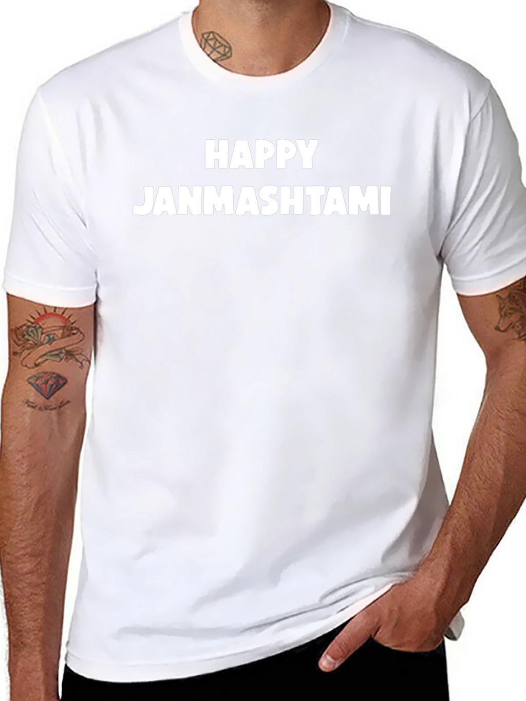 Happy Janmashtami Black T-Shirt