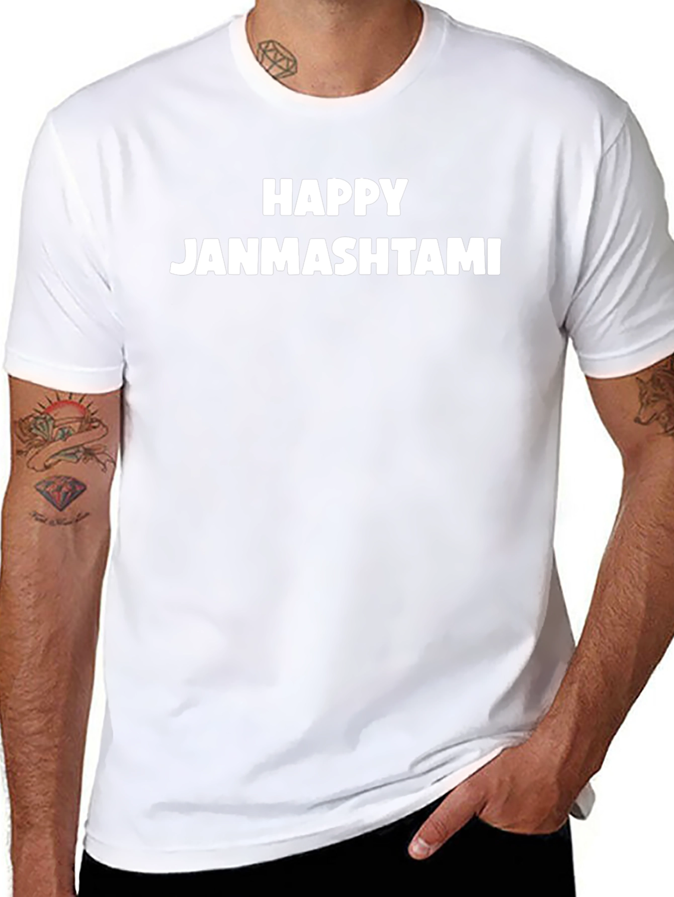 Happy Janmashtami Black T-Shirt