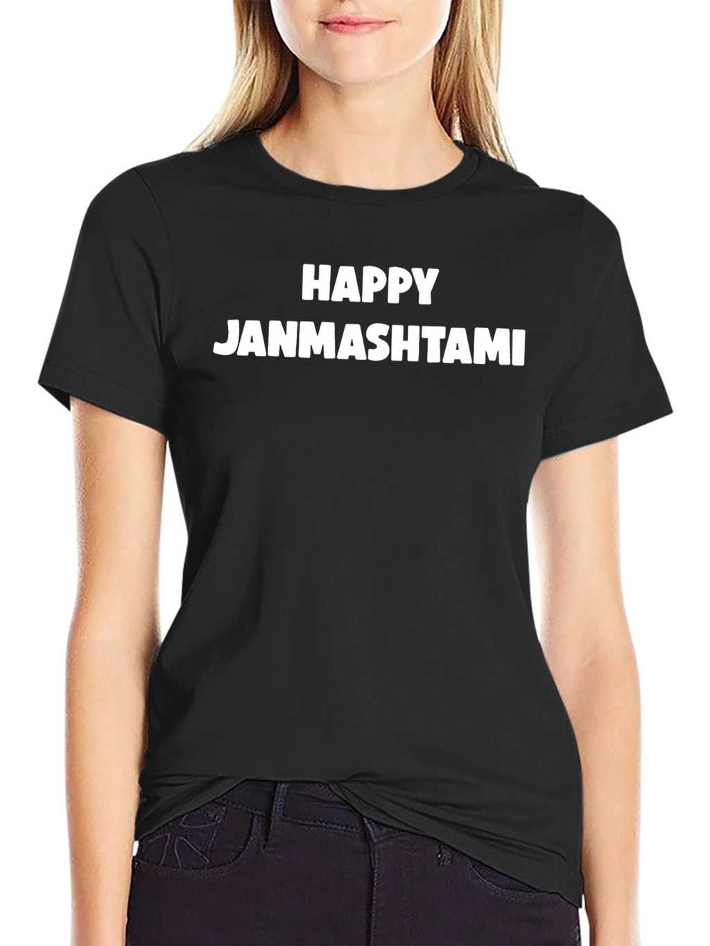 Happy Janmashtami Black T-Shirt