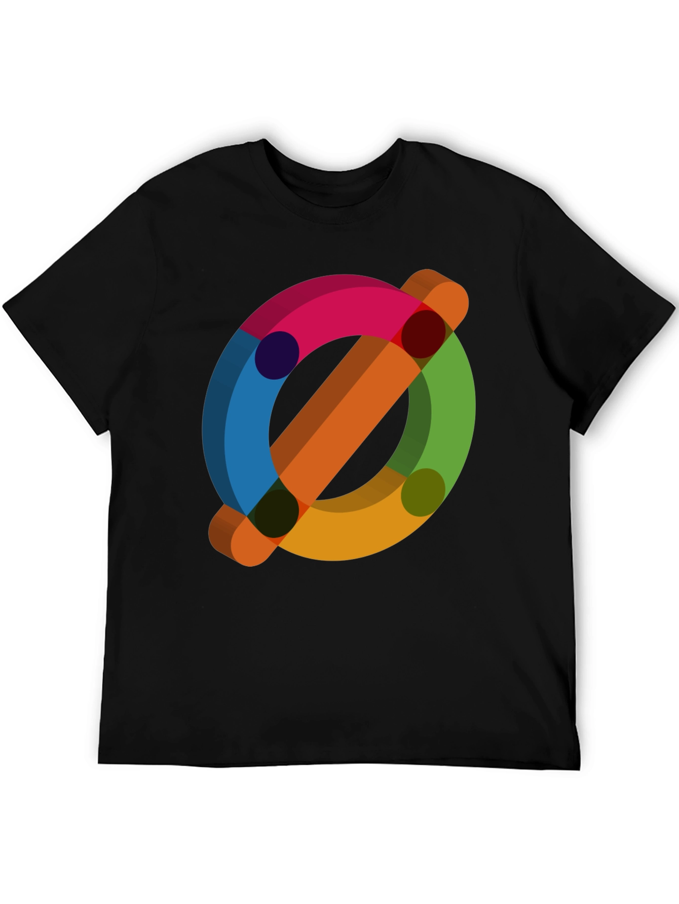 Abstract Geometric Graphic Print T-Shirt - Modern Casual Wear