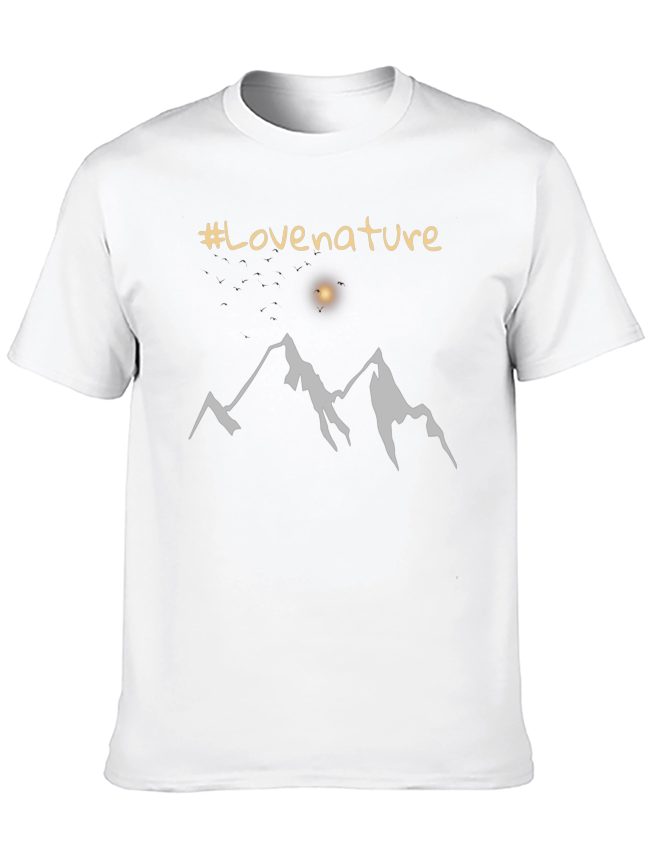 Love Nature Mountain Graphic Tee - Black
