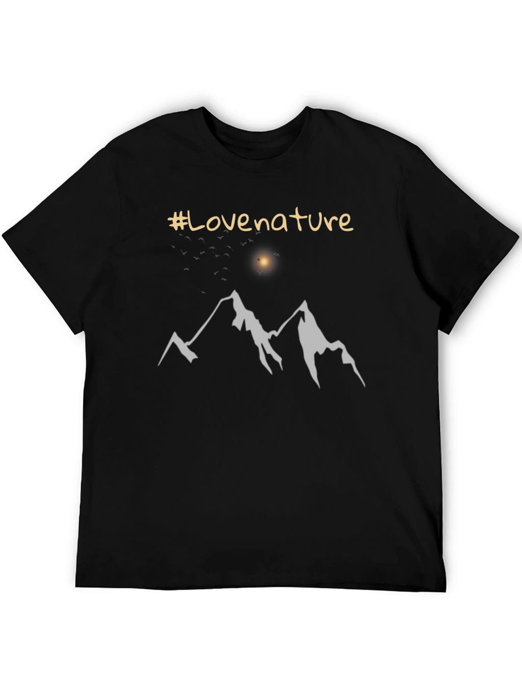 Love Nature Mountain Graphic Tee - Black