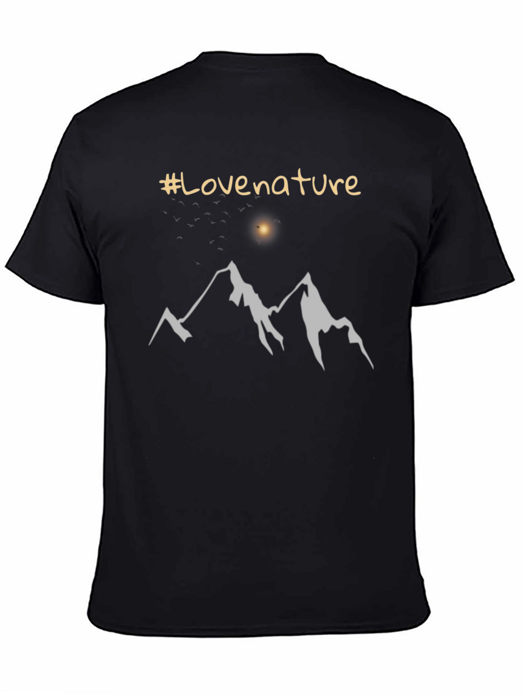 Love Nature Mountain Graphic Tee - Black