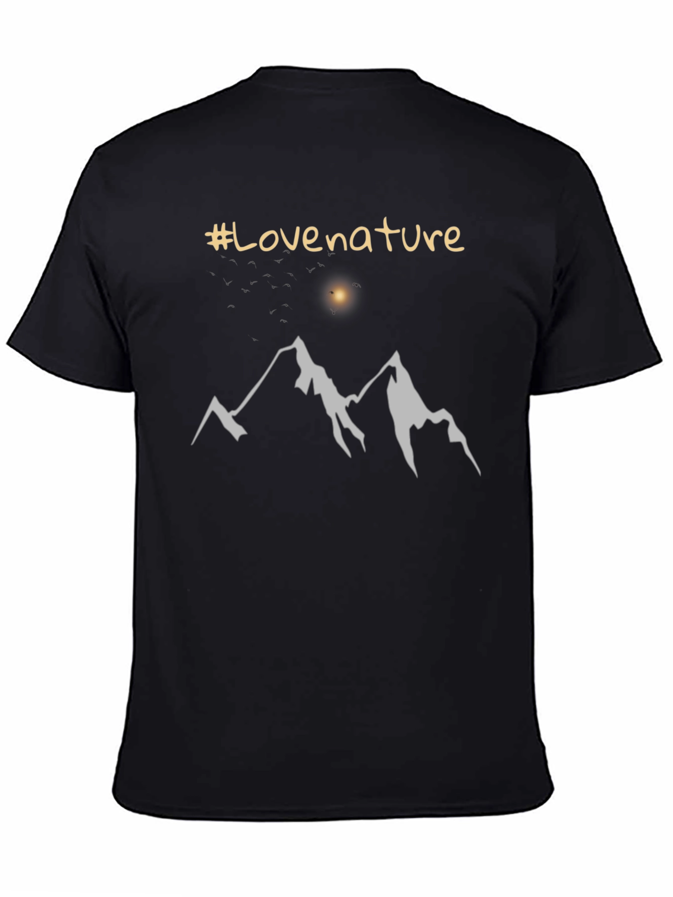 Love Nature Mountain Graphic Tee - Black