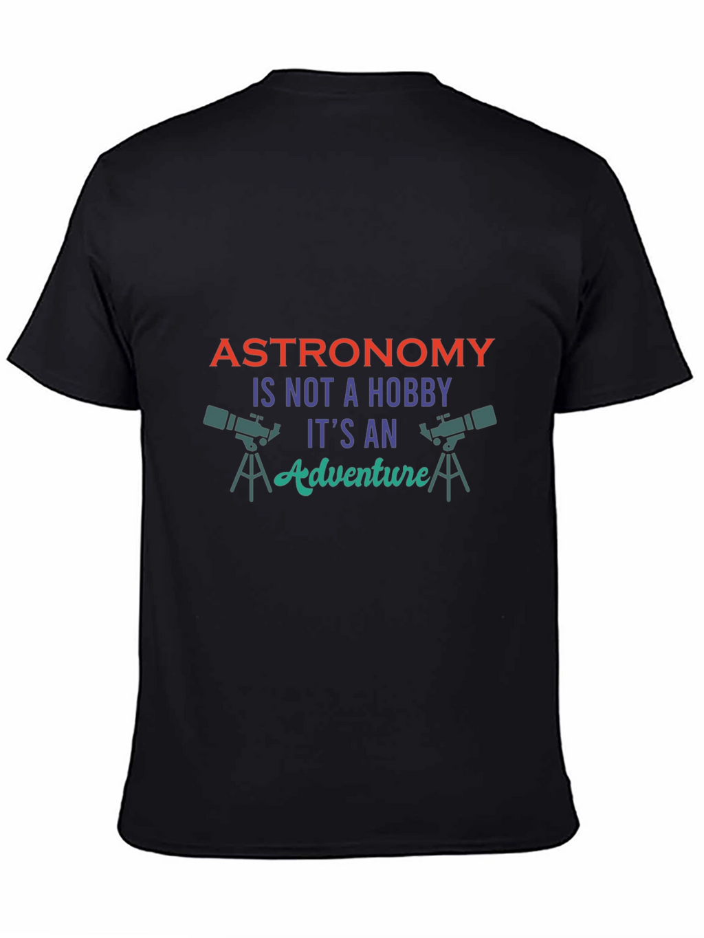Astronomy Adventure Graphic Tee - Black Cotton
