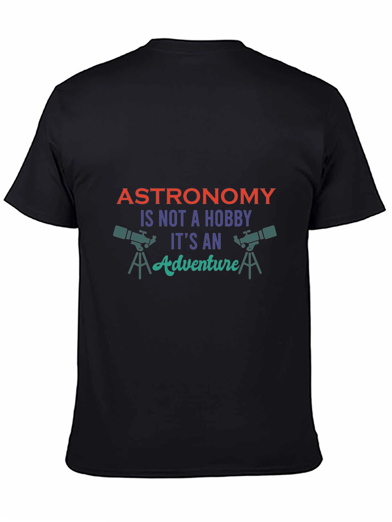 Astronomy Adventure Graphic Tee - Black Cotton