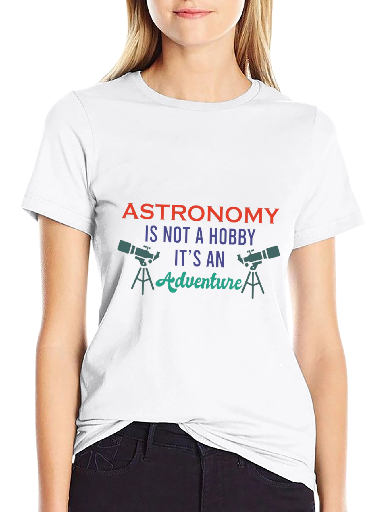 Astronomy Adventure Graphic Tee - Black Cotton