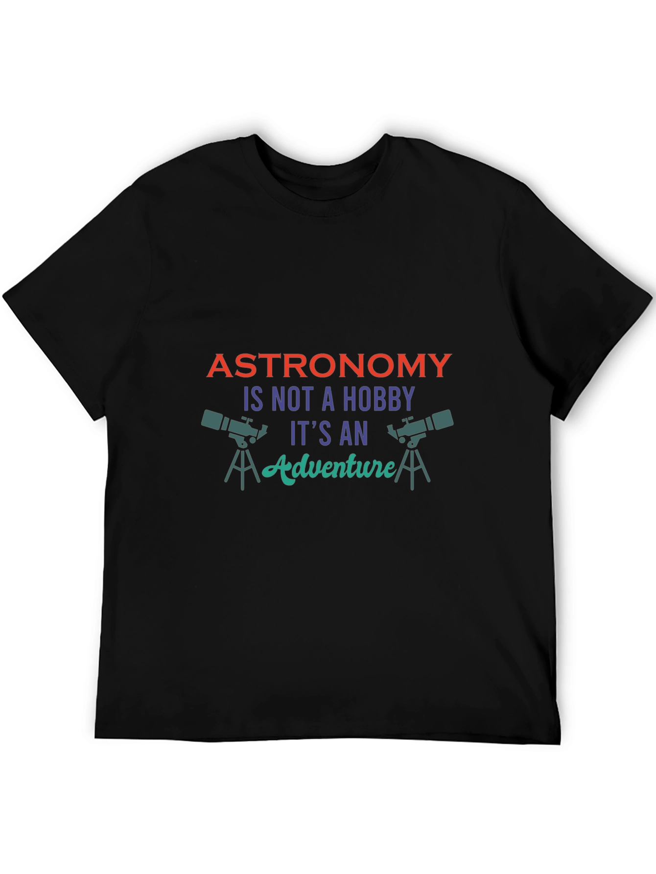 Astronomy Adventure Graphic Tee - Black Cotton