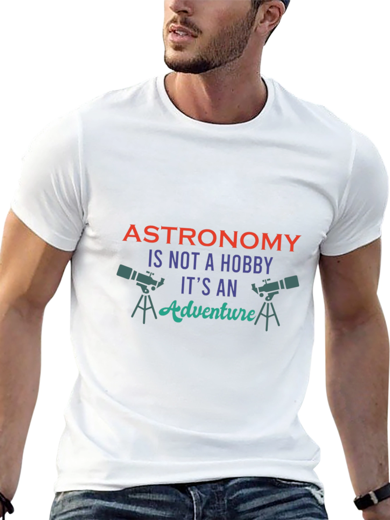 Astronomy Adventure Graphic Tee - Black Cotton