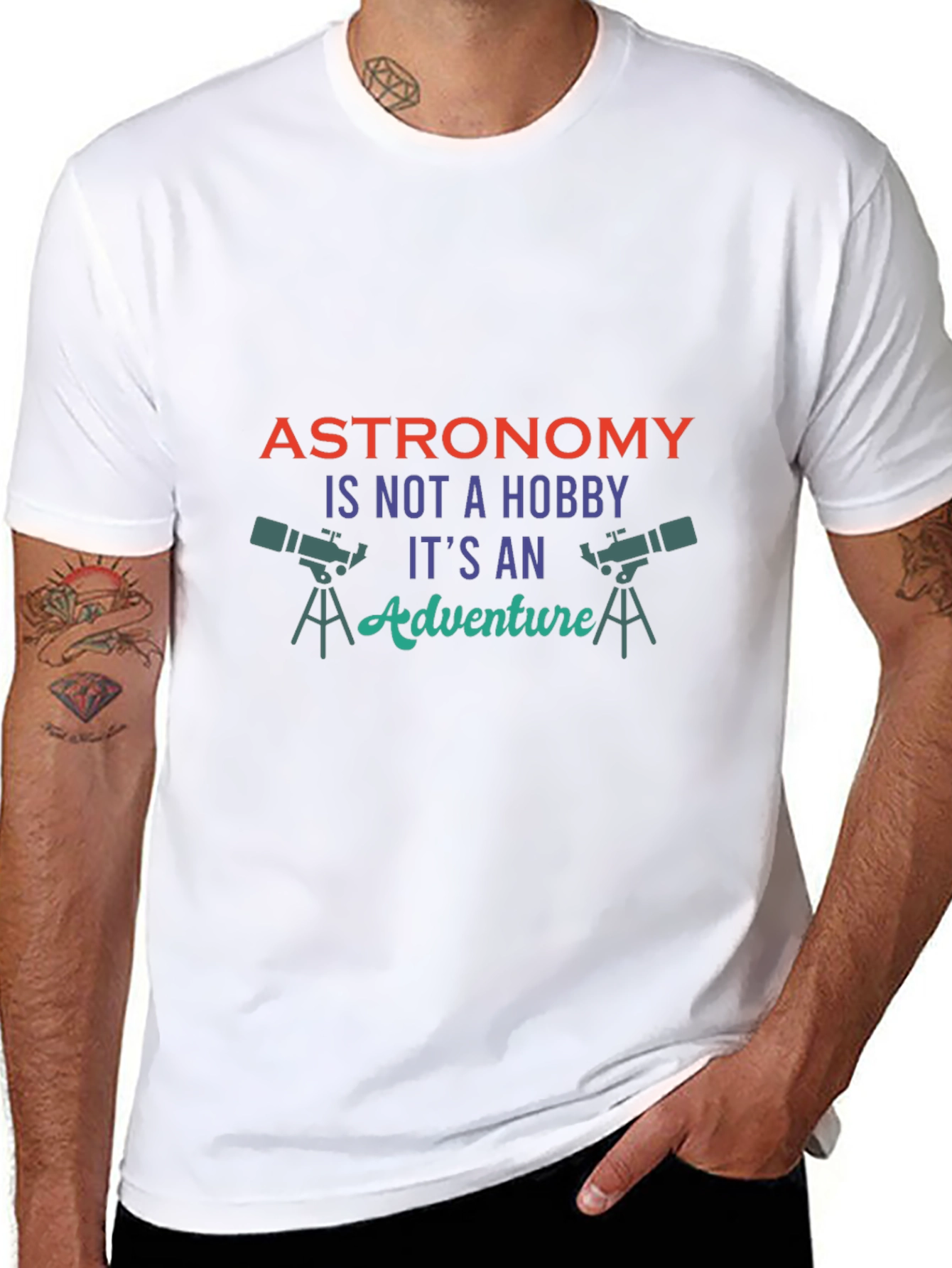 Astronomy Adventure Graphic Tee - Black Cotton