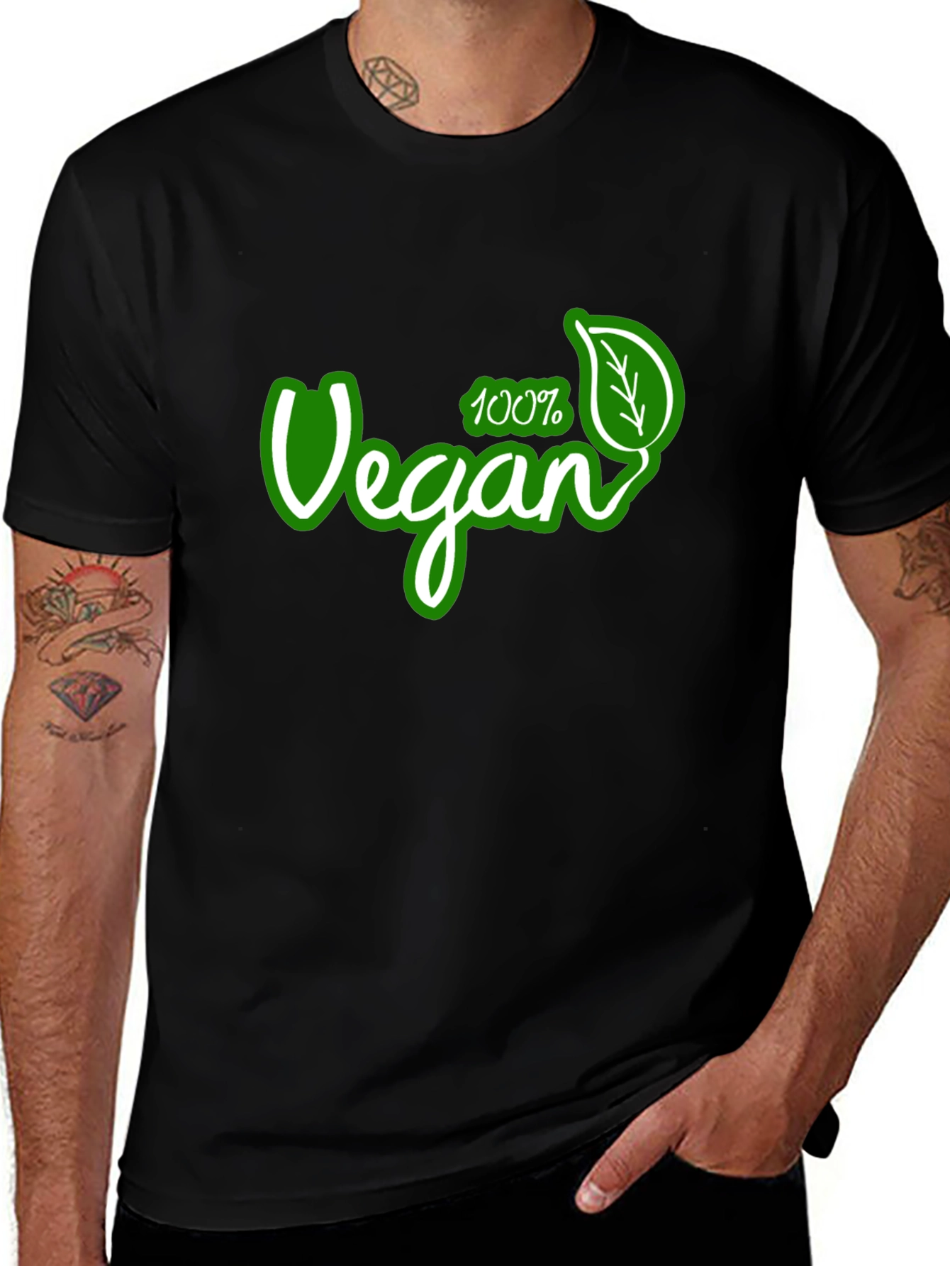 100% Vegan Black Graphic Tee