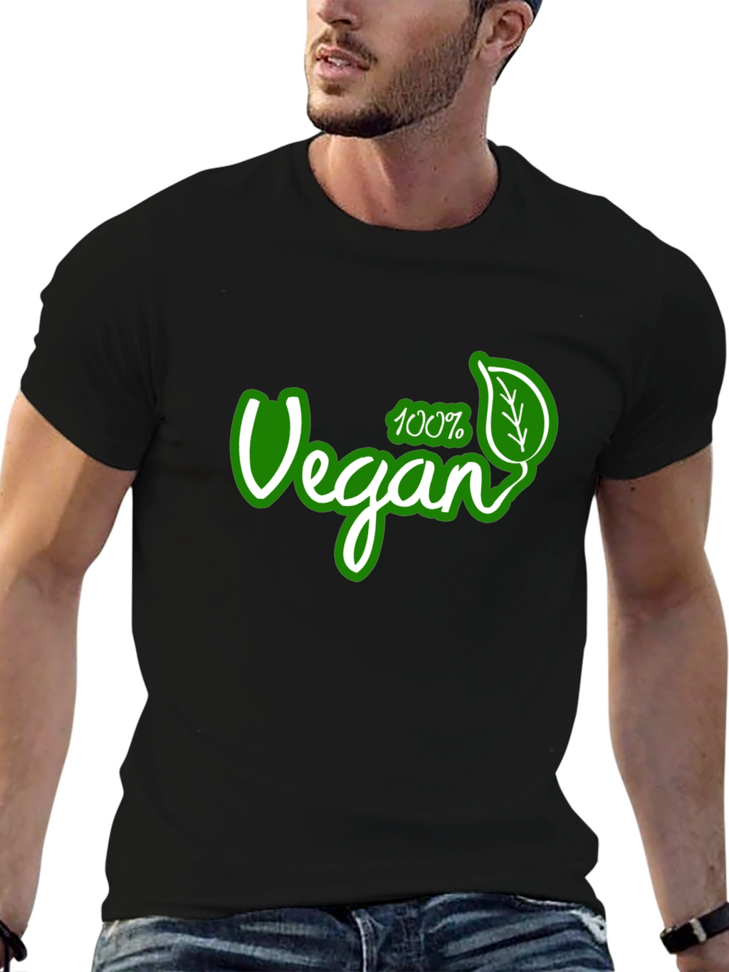 100% Vegan Black Graphic Tee
