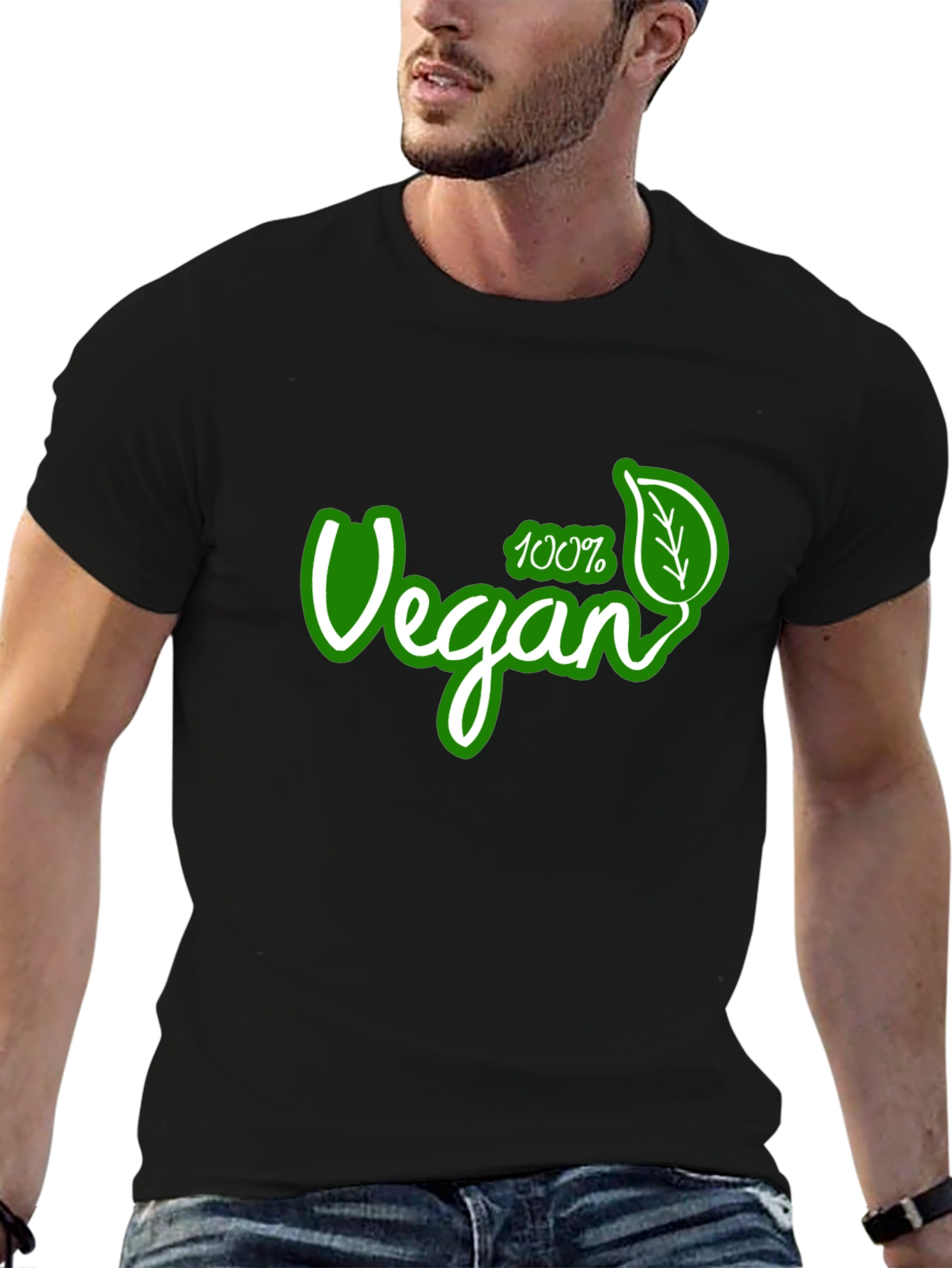 100% Vegan Black Graphic Tee