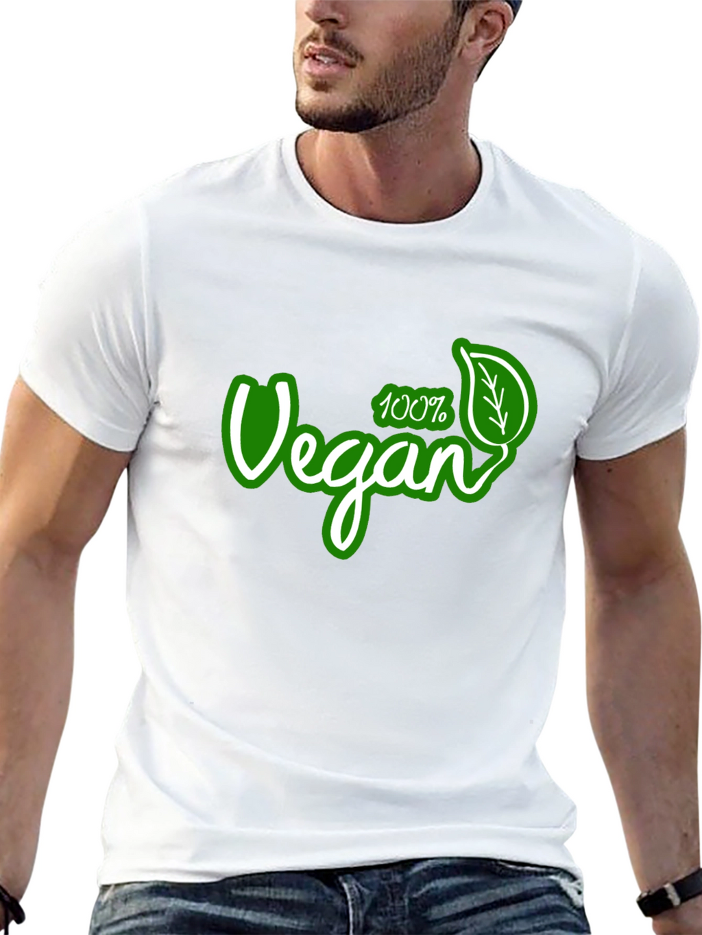 100% Vegan Black Graphic Tee