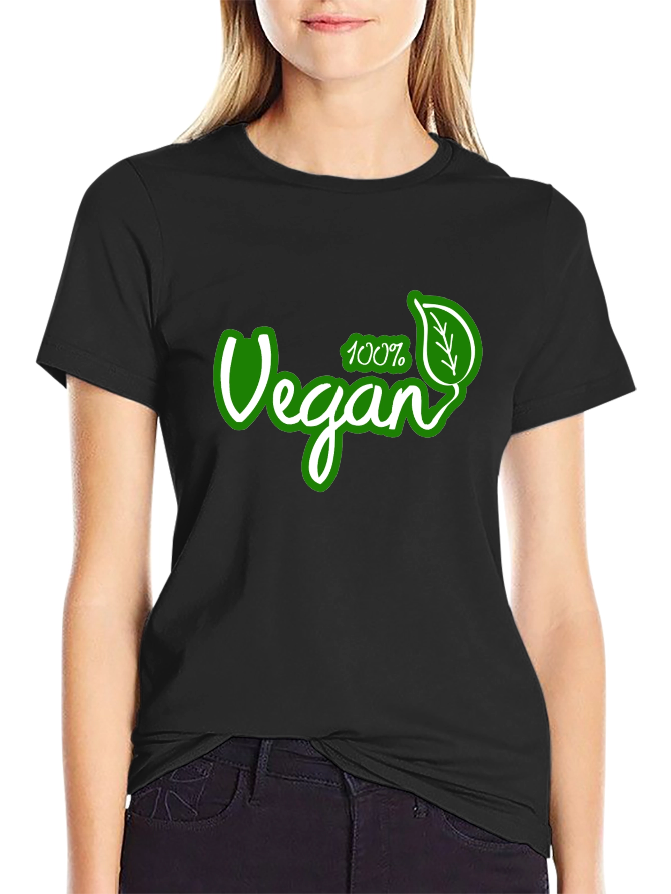 100% Vegan Black Graphic Tee