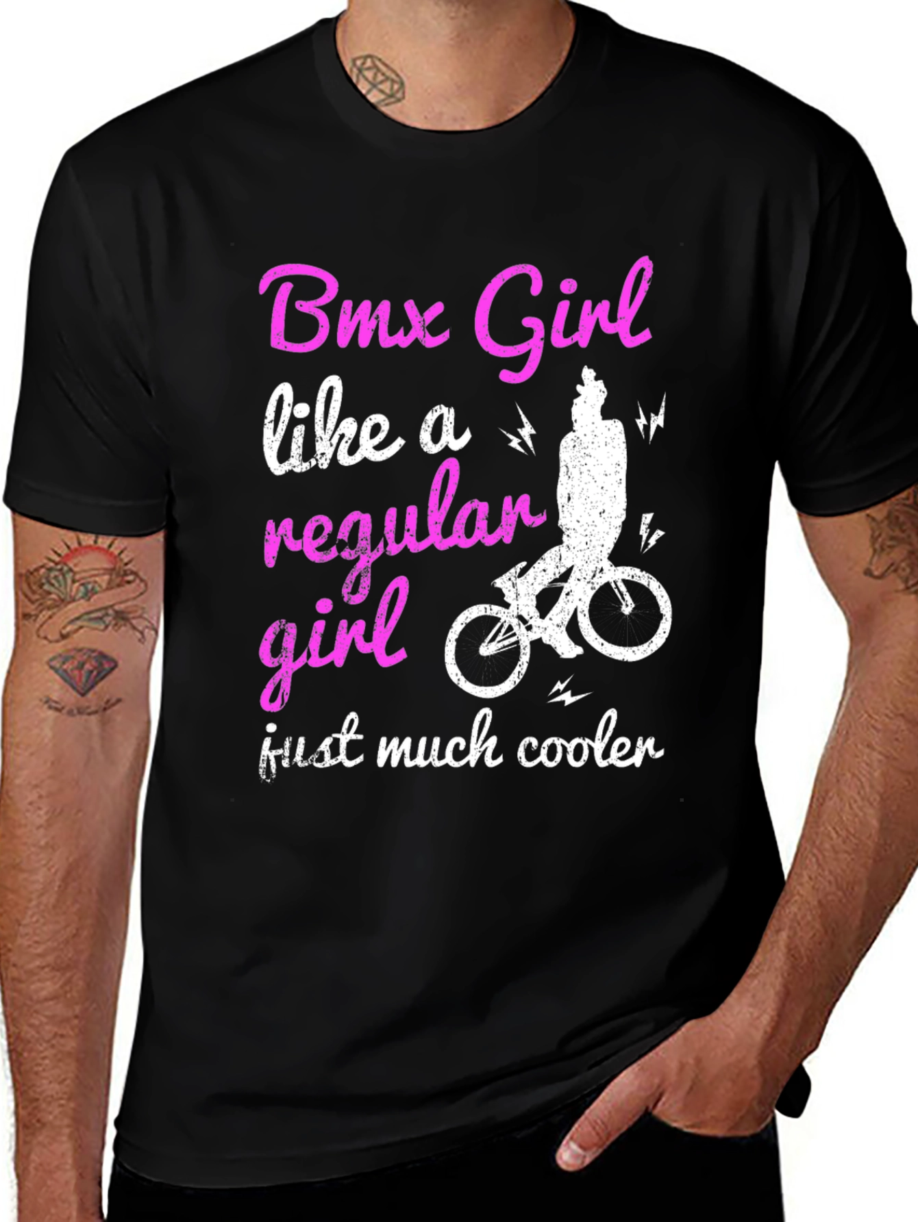 BMX Girl Graphic T-Shirt - Cool Biker Tee