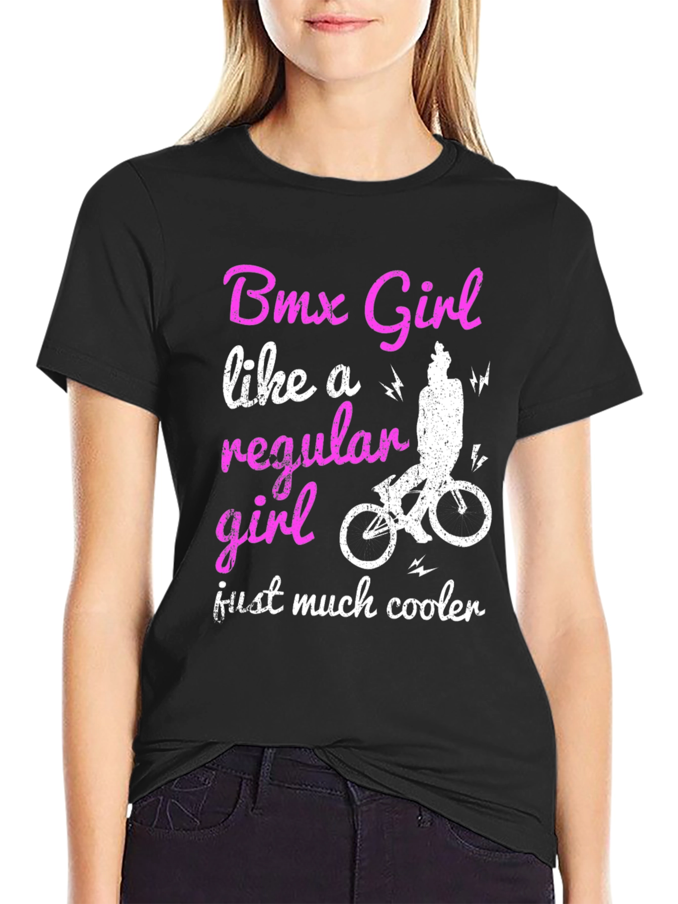 BMX Girl Graphic T-Shirt - Cool Biker Tee