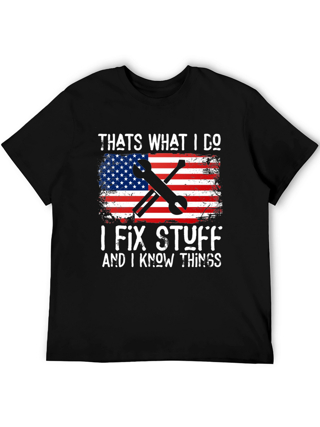 I Fix Stuff American Flag Graphic T-Shirt