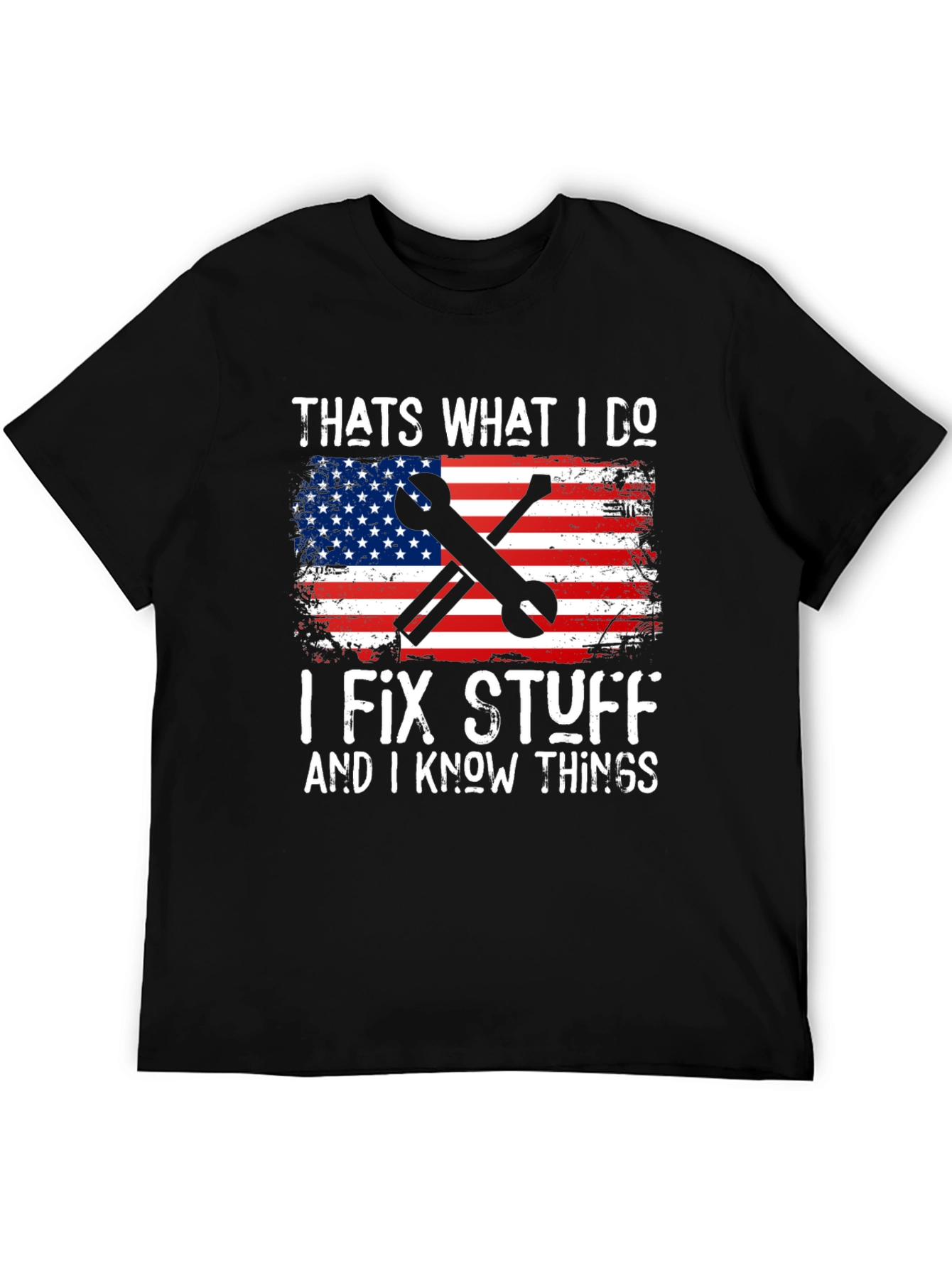 I Fix Stuff American Flag Graphic T-Shirt