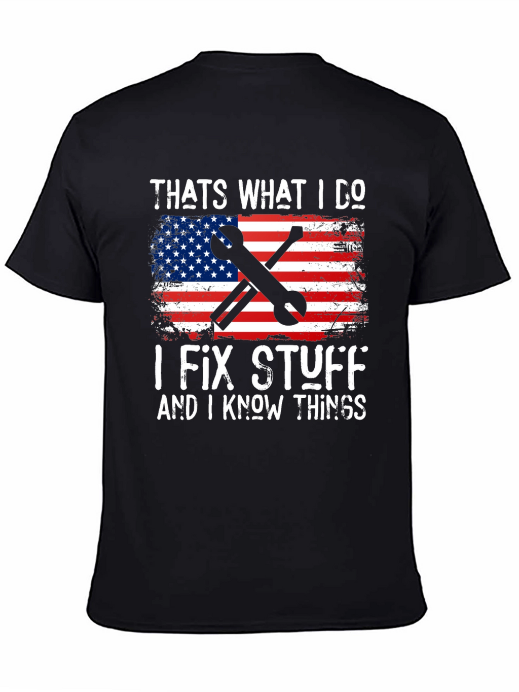 I Fix Stuff American Flag Graphic T-Shirt