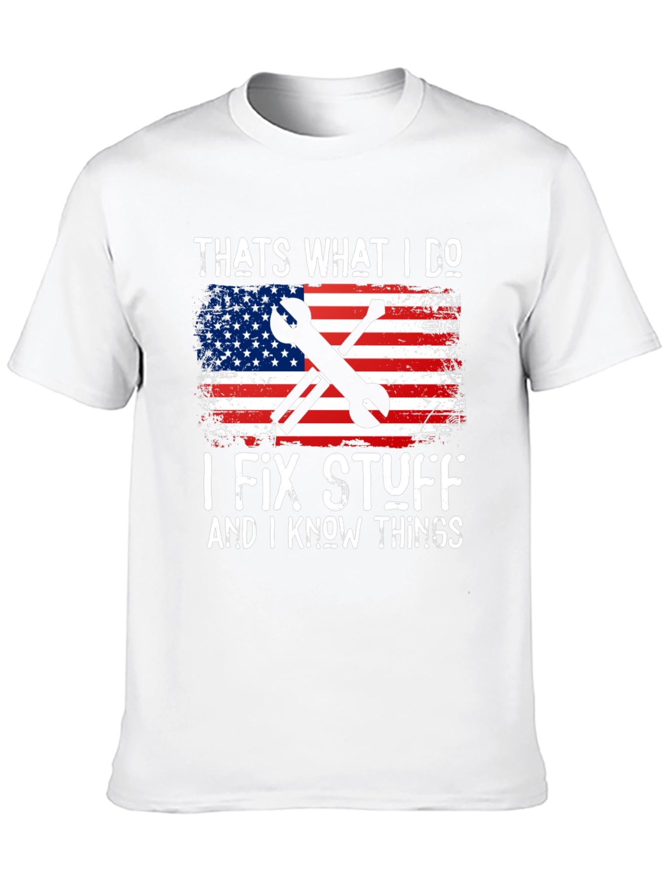 I Fix Stuff American Flag Graphic T-Shirt