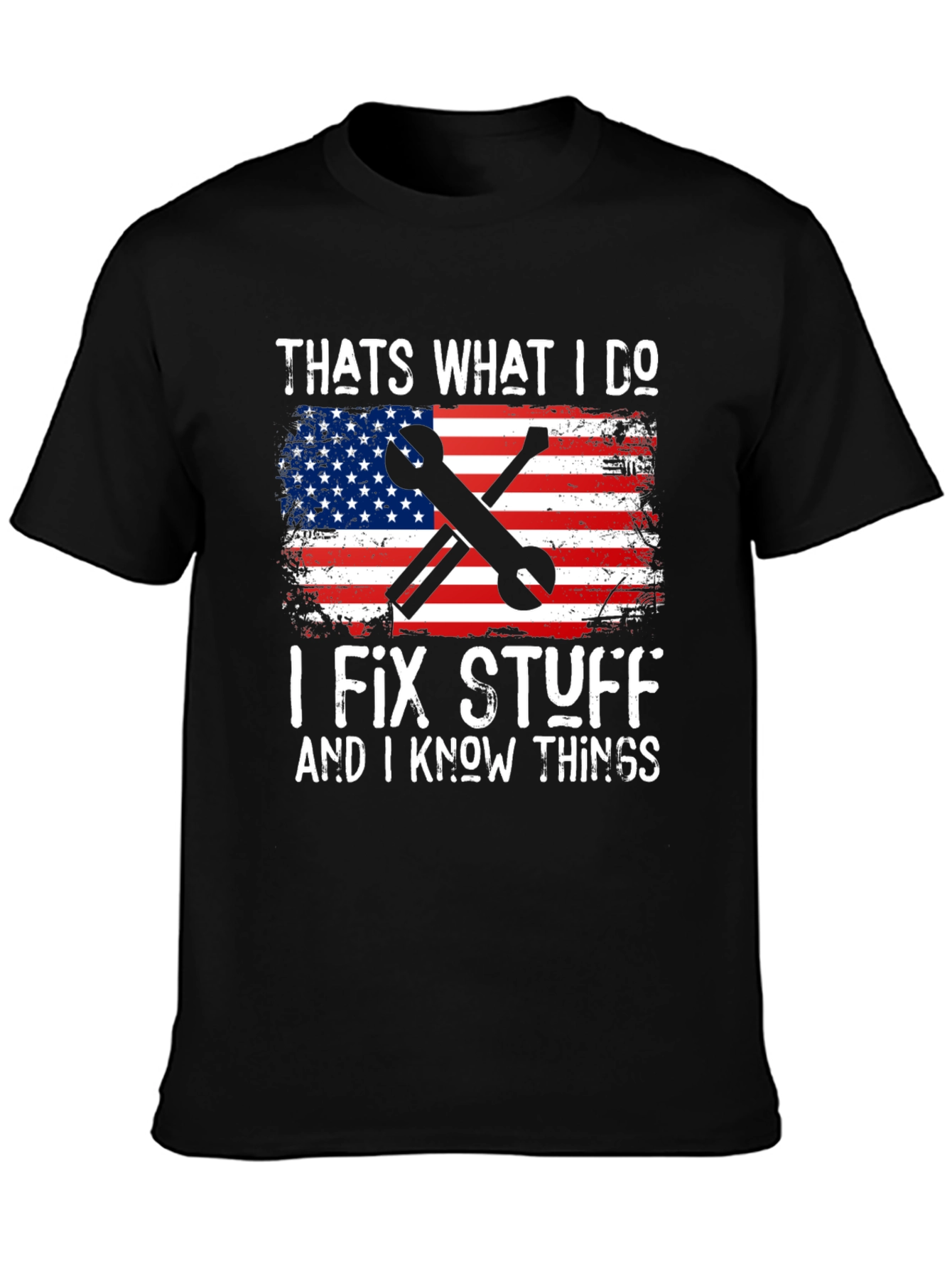 I Fix Stuff American Flag Graphic T-Shirt