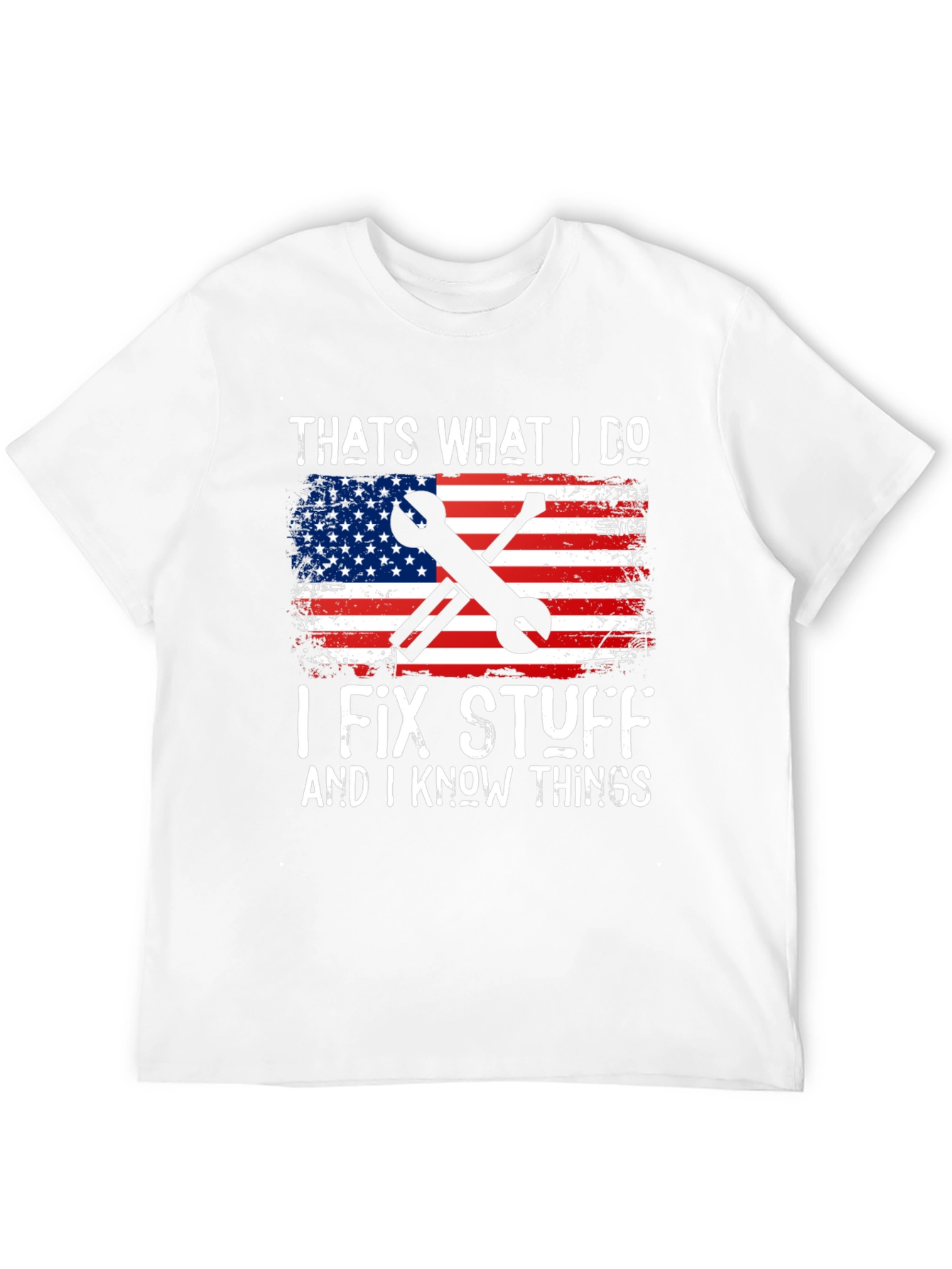 I Fix Stuff American Flag Graphic T-Shirt