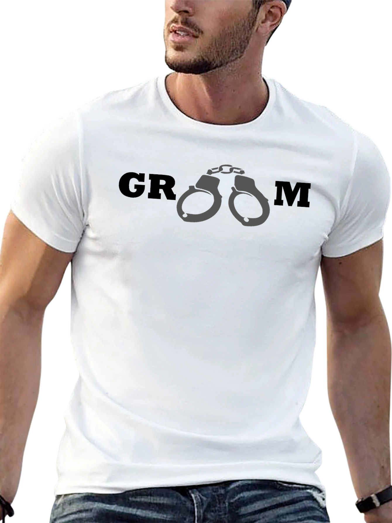 Groom Handcuffs T-Shirt - Bachelor Party Tee