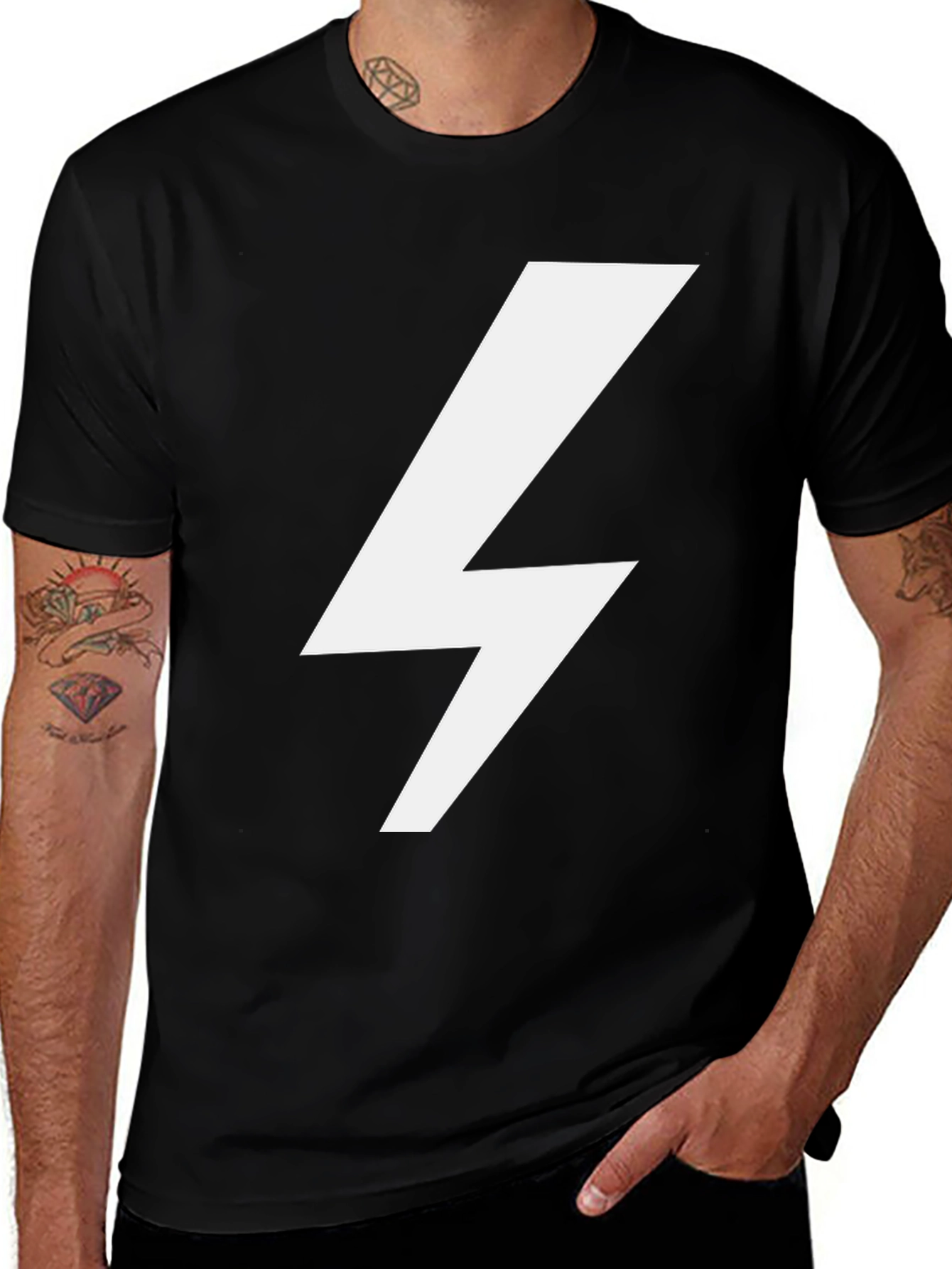 Lightning Bolt Graphic T-Shirt - Casual Style
